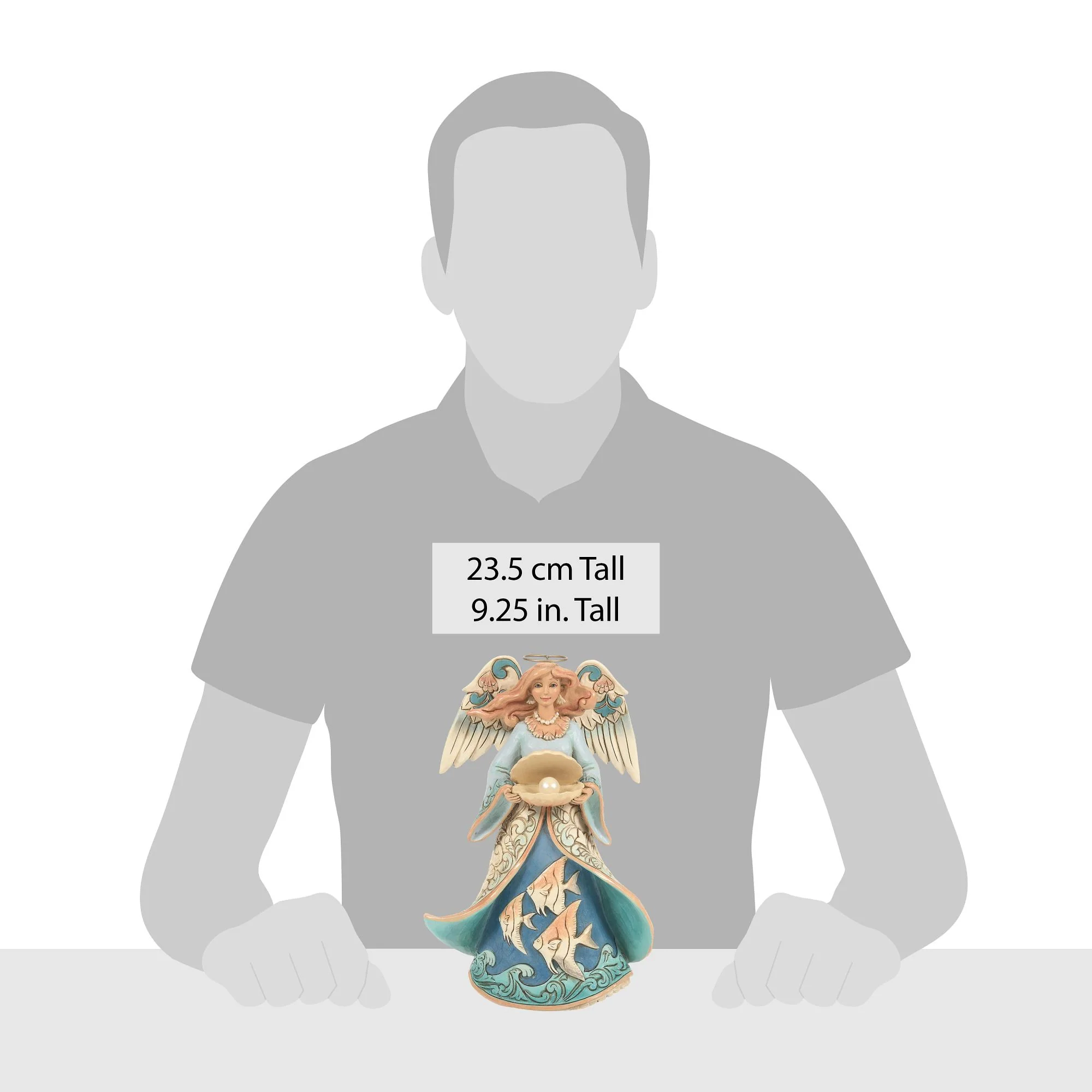 Angel Holding Shell Figurine - Image 4