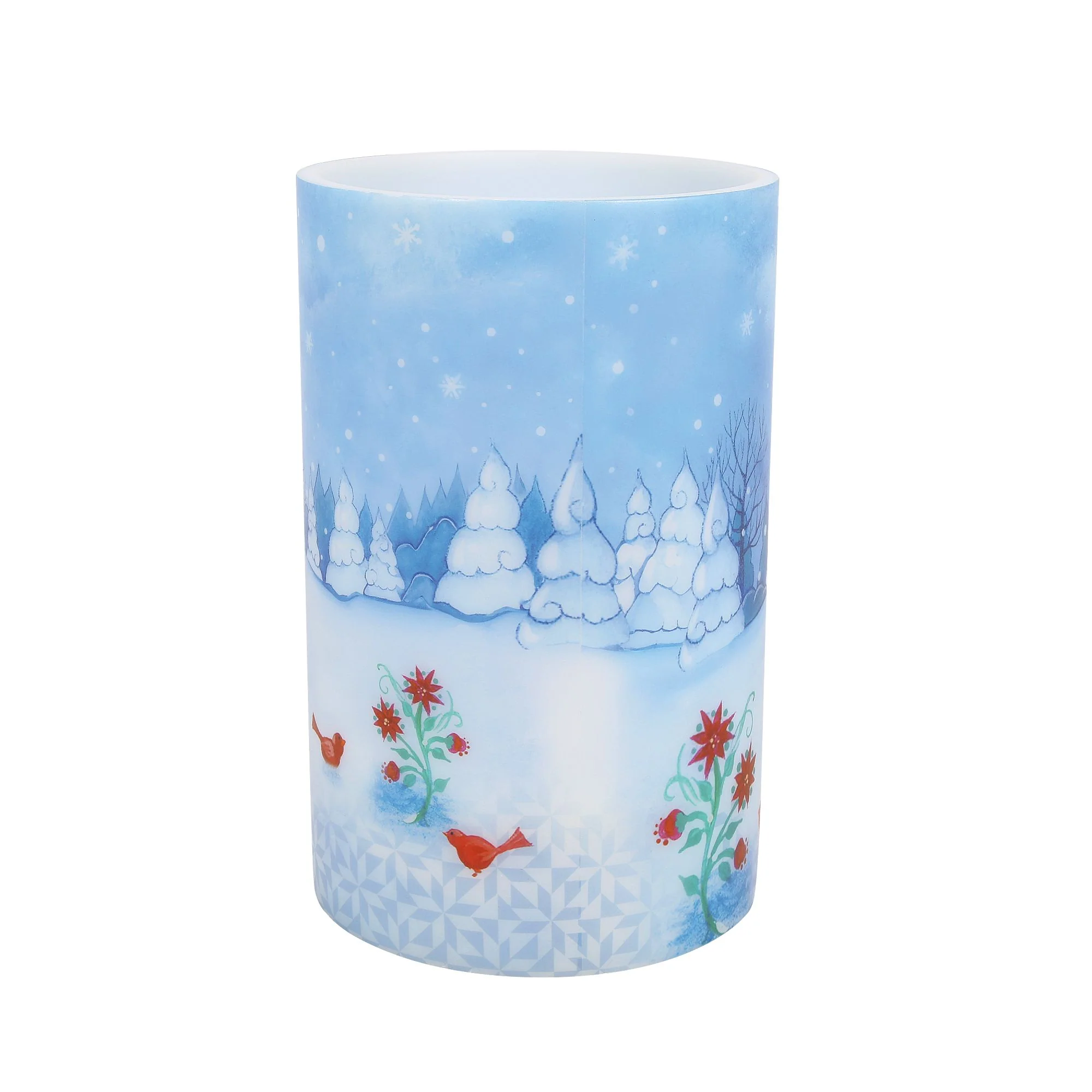 Snowman with Cardinals Candle - Image 3